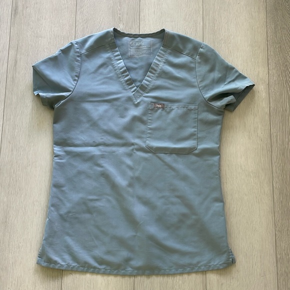 Figs Tops - Figs Dusty Blue Catarina Scrub Top Sz Extra Small XS